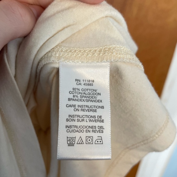 Michael Kors cream tank top pointelle neckline details, built in shelf bra - Picture 3 of 4